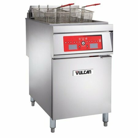 VULCAN 1ER85C-2 85 lb. Electric Floor Fryer with Computer Controls - 480V 3 Phase 24 kW 9011ER85CG